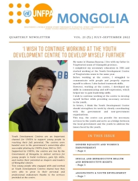 UNFPA Mongolia Newsletter #21(5) July-September 2022
