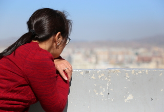 Nyamka overlooking her home city of Ulaanbaatar.