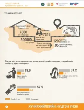 Infographics - Жендэрт суурилсан хүчирхийллийн судалгаа - 2017