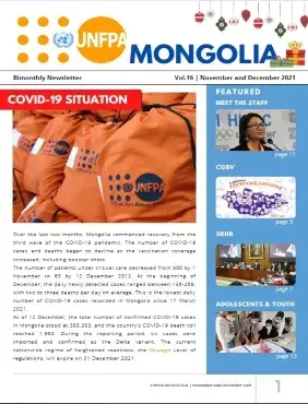 UNFPA Mongolia Newsletter #16 November and December 2021