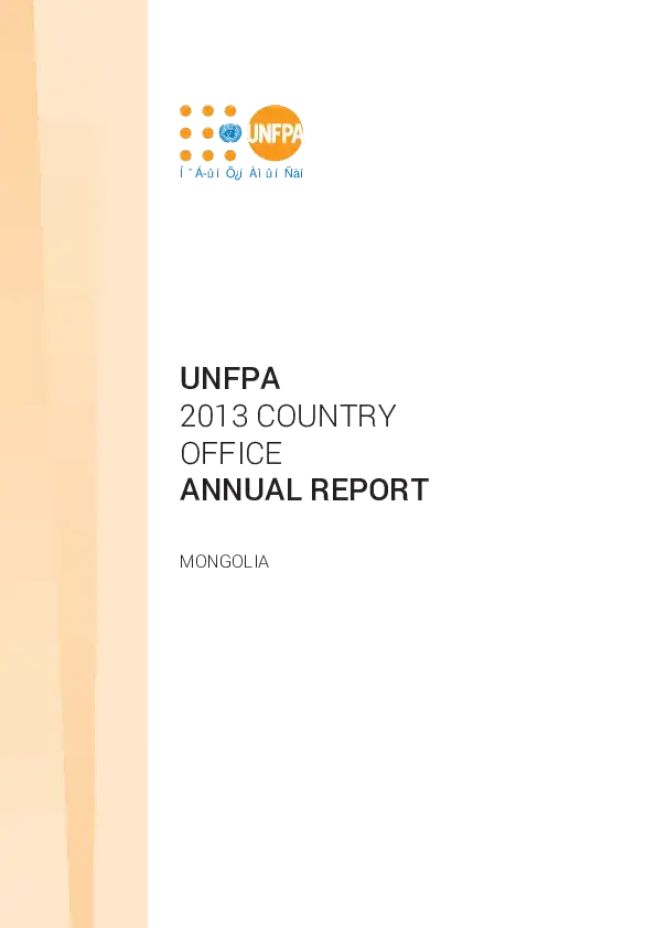 UNFPA 2013 Country Office Annual Report